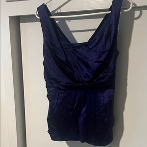NWT Elegant Navy Blue Silk Top